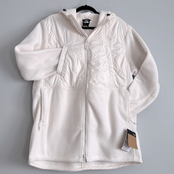North Face Water Repellent Fleece A-line Parka Coat Jacket Womens XL 10 12 - Picture 4 of 17